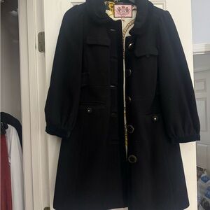 Juicy Couture Black Pea Coat with Button Front